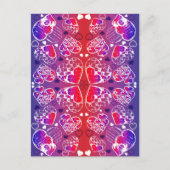 Paarse en rode roomkleurige rotsachtige kunsten briefkaart (Voorkant)