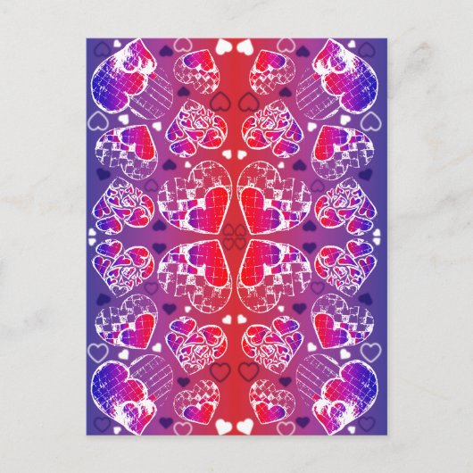 Paarse en rode roomkleurige rotsachtige kunsten briefkaart (Voorkant)