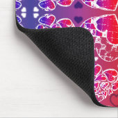 Paarse en rode roomkleurige rotsachtige kunsten muismat (Hoek)