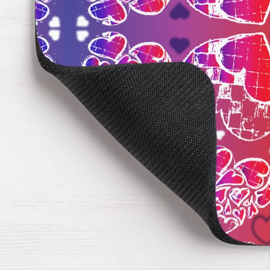 Paarse en rode roomkleurige rotsachtige kunsten muismat (Hoek)