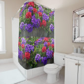 Paarse en rode verbena douchegordijn (In situ)