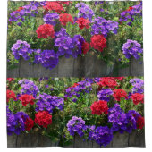 Paarse en rode verbena douchegordijn (Voorkant)