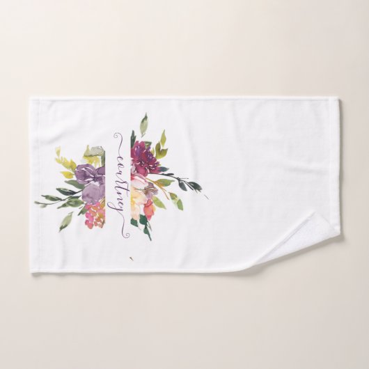 Paarse en rode waterverf bad handdoek (Handdoek)