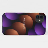 Paarse en Roos gouden halve cirkels, naam wit Case-Mate iPhone Case (Achterkant (horizontaal))