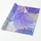 Paarse en roze Abstracte achtergrond Cadeaupapier (Uitgerold)