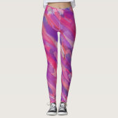 Paarse en roze Abstracte Leggings van het Patroon (Voorkant)