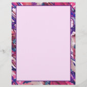 Paarse en roze Abstracte Waterverf op printerforma Briefhoofd (Achterkant)