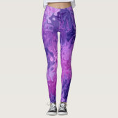 Paarse en roze achtergrond leggings (Voorkant)