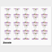 Paarse en Roze Aquarel Sering Bloemen Bedankt Vierkante Sticker (Vel)