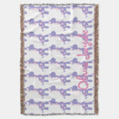 Paarse en roze Baby Giraffe Deken (Voorkant Verticaal)