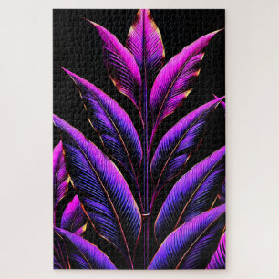 Paarse en roze bladeren legpuzzel