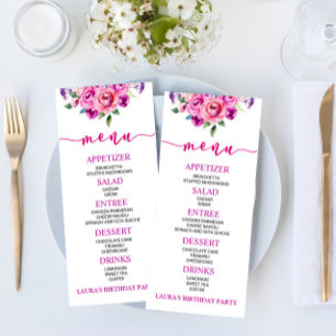 Paarse en roze bloem - Birthday Party Food Menu