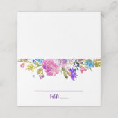 Paarse en roze bloemen bruiloft (Buitenkant ongevouwen)