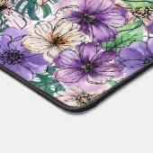Paarse en roze bloemen bureaumat (Hoek)