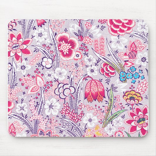 Paarse en Roze Bloemen Muismat (Voorkant)