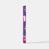 Paarse en roze bloemvormen illustratie iPhone hoesje (Rechterkant)