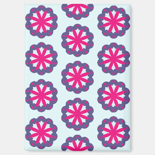 Paarse en roze bloemvormen illustratie magneet