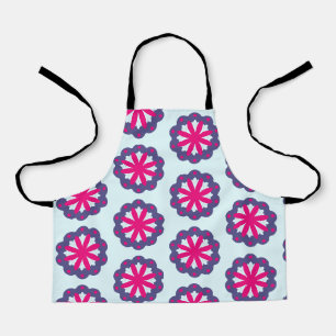 Paarse en roze bloemvormen illustratie schort