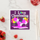 PAARSE EN ROZE CHEERLEADERPAPIEREN SERVETTEN (Insitu)
