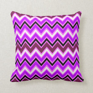 Paarse en roze Chevron Pattern Kussen