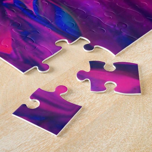 Paarse en roze Creatieve verfijnde penseelstreken Legpuzzel (Zijkant)