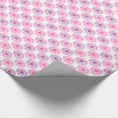 Paarse en roze Daisies Pattern Cadeaupapier (Hoek)