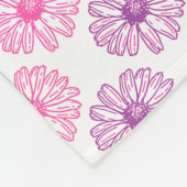 Paarse en roze Daisies Pattern Fleece Deken (Hoek)