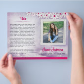 Paarse en roze Daisy begrafenisprogramma voor meis Flyer (Hand)