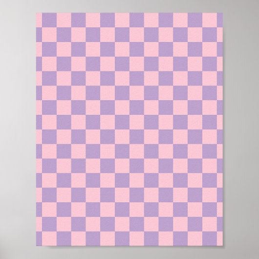 Paarse en roze dambord poster (Voorkant)
