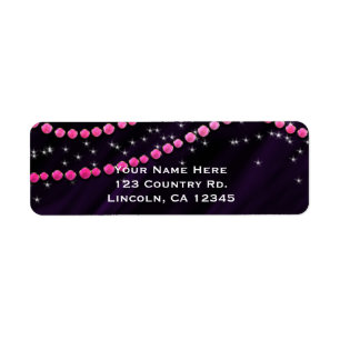 Paarse en roze diamant glans sparkle etiket