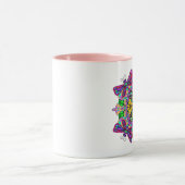 Paarse en Roze Dragonfly en Flowers Mandala Mok (Midden)