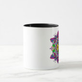 Paarse en Roze Dragonfly en Flowers Mandala Mok (Midden)