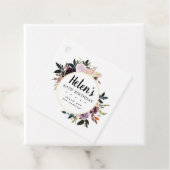 Paarse en Roze Floral 80ste verjaardag Bedankjes Labels (In situ)