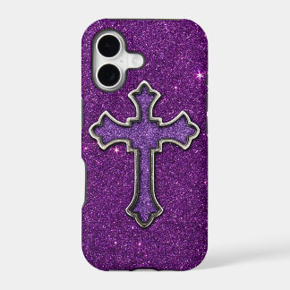 Paarse en roze Glitter Cross