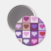 Paarse en Roze Hart Pleinen Magneet (Voorkant / Achterkant)
