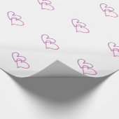 Paarse en roze harten cadeaupapier (Hoek)