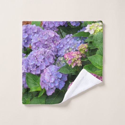  Paarse en Roze Hydrangea Flowers Bad Handdoek (Wasdoekje)