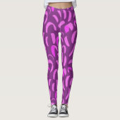 Paarse en roze kite boarding Thmed Kitesurf Leggings (Voorkant)