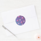 Paarse en Roze Knopen en Strikken Ronde Sticker (Envelop)