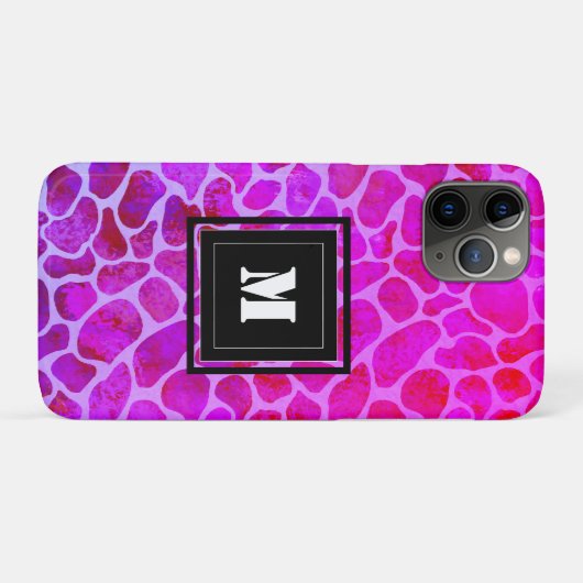 Paarse en Roze Luipaard Print Monogram Case-Mate iPhone Case (Achterkant (horizontaal))