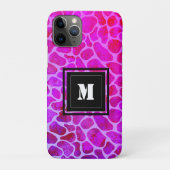 Paarse en Roze Luipaard Print Monogram Case-Mate iPhone Case (Achterkant)