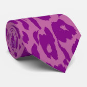 Paarse en roze luipaard stropdas (Opgerold)