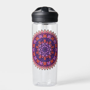 Paarse en roze mandala waterfles