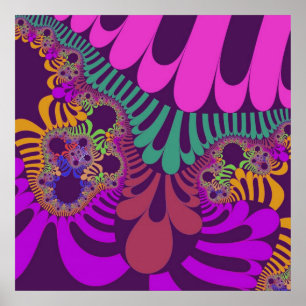 Paarse en Roze Mod Poster