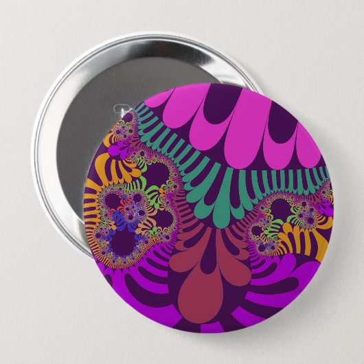 Paarse en Roze Mod Ronde Button 4,0 Cm (Voorkant /achterkant)
