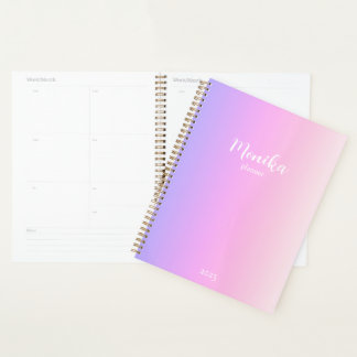 Paarse en roze ombre-ontwerp planner