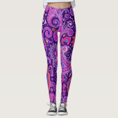 Paarse en Roze Paisley Leggings (Voorkant)