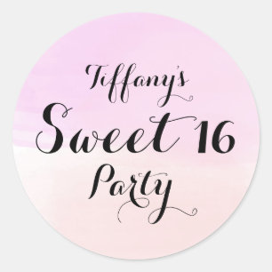 Paarse en roze pasta ombre Sweet 16 Sticker