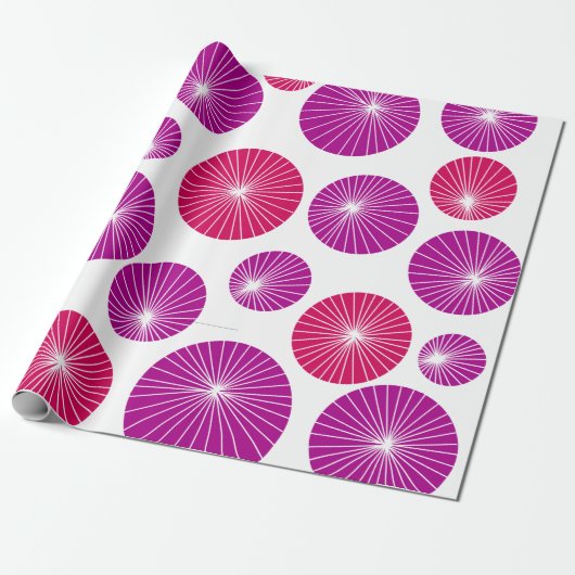 Paarse en roze pinwielen cadeaupapier (Uitgerold)