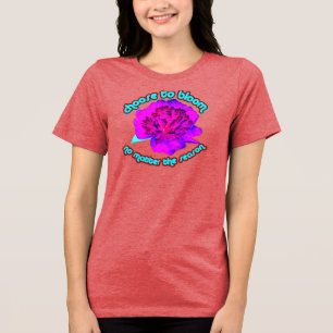 paarse en roze pioen Tri-Blend shirt